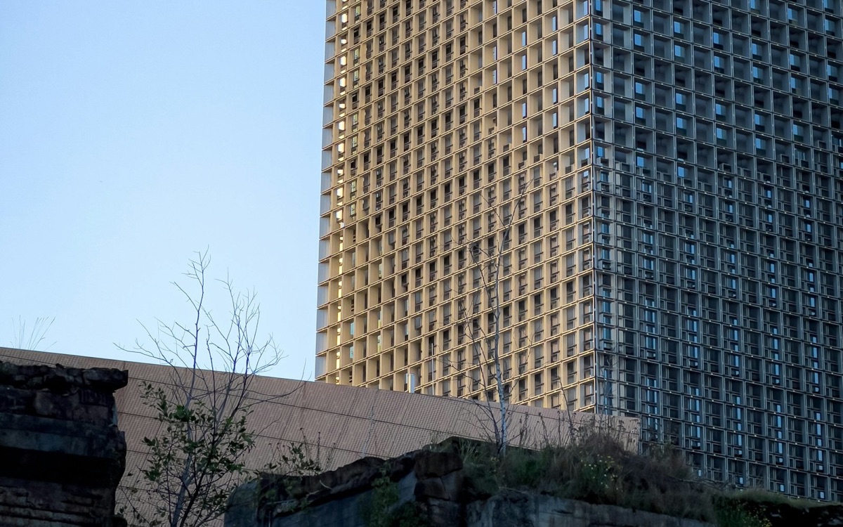 Belval tower and the ruins of the former blast furnaces in Esch-sur-Alzette — dating in southern Luxembourg